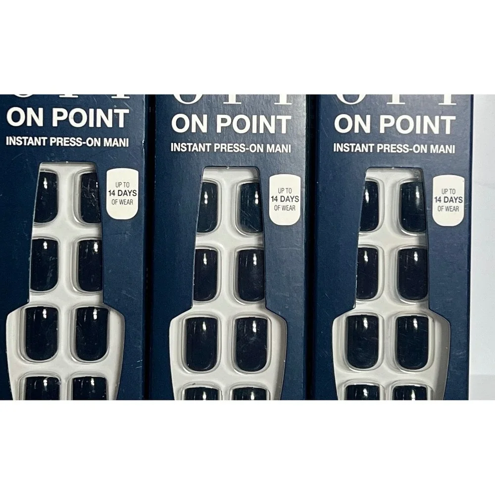 OPI On Point Instant Press-On Mani Midnight Mantra Navy Blue 3 Pack 24 NailsEach